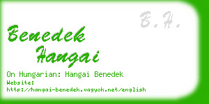 benedek hangai business card